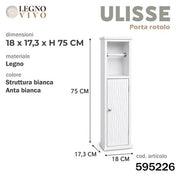 CS MOBILETTO ULISSE BIANCO CON ANTA 18X17,3XH.75 E PORTAROTOLO