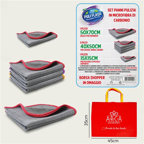 ARCA PANNI 5PZ CON BORSA SHOPPER 