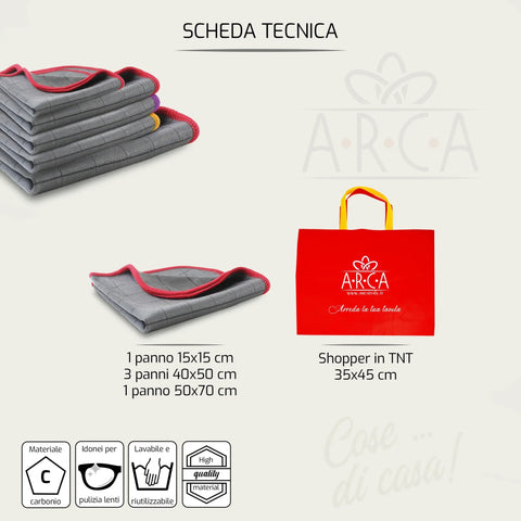 ARCA PANNI 5PZ CON BORSA SHOPPER