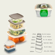 ARCA CONTENITORI 6PZ QUADRATI