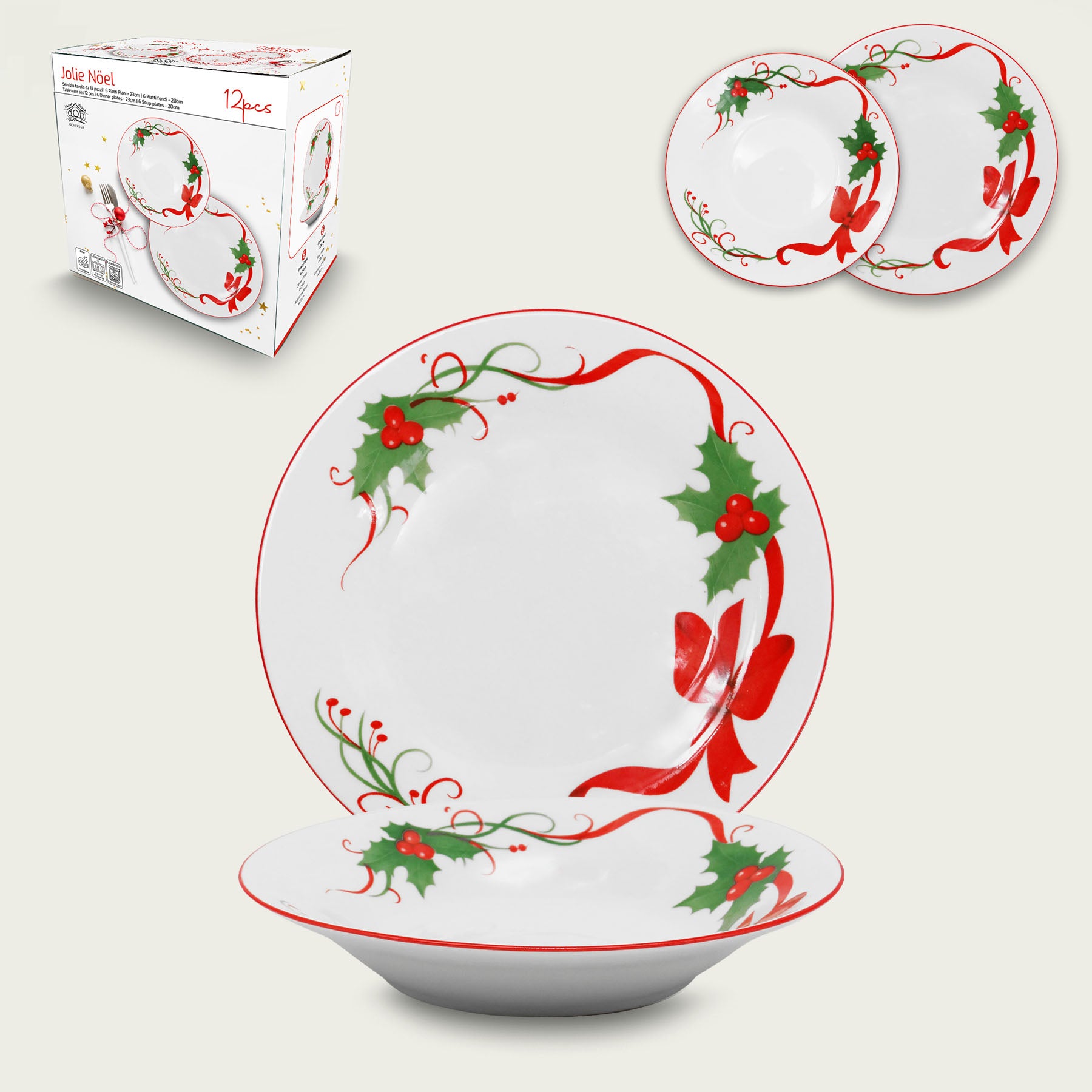 ARCA SERVIZIO PIATTI 12PZ JOLIE NATALE