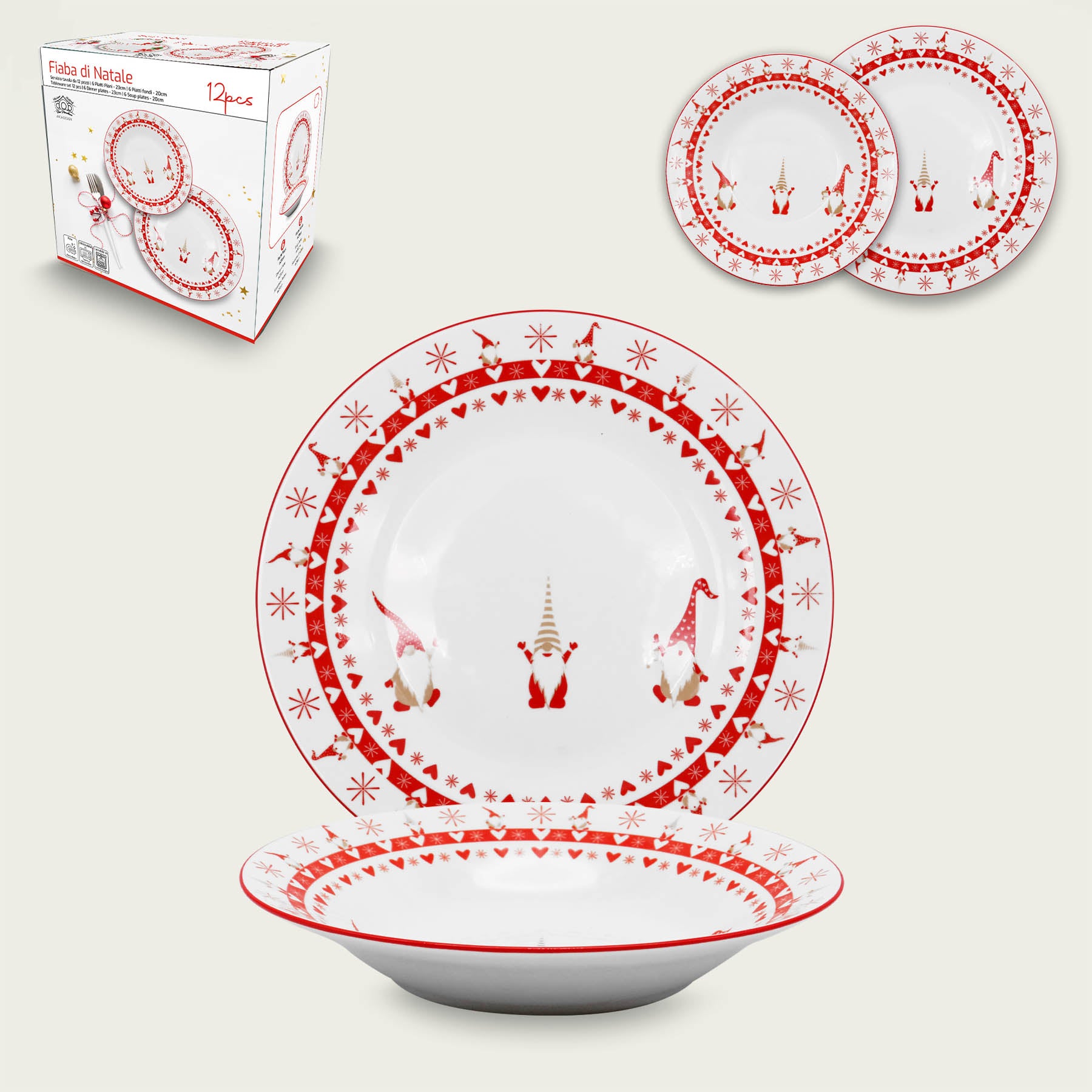 ARCA SERVIZIO PIATTI 12PZ FIABA NATALE