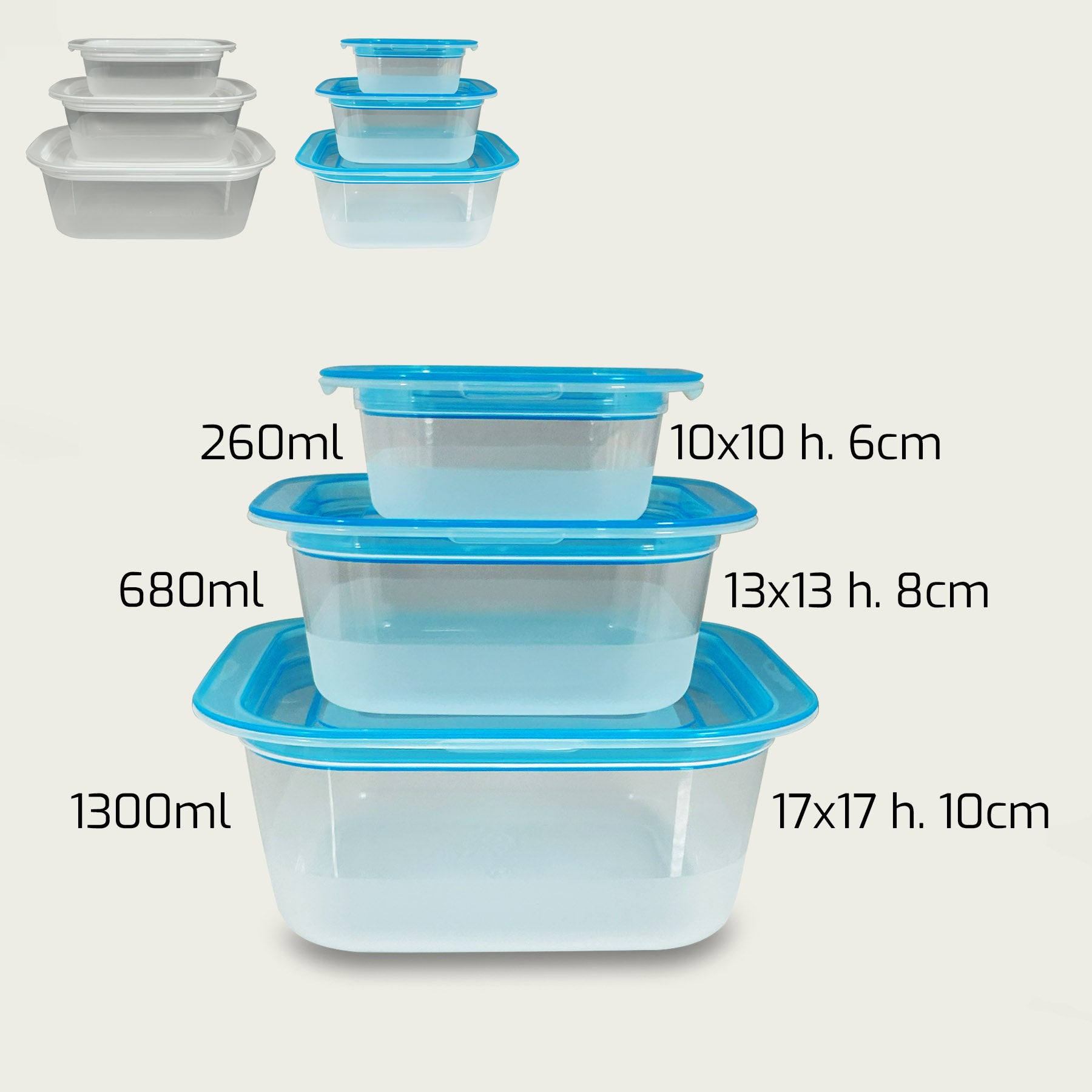 ARCA CONTENITORI 3PZ QUADRATI