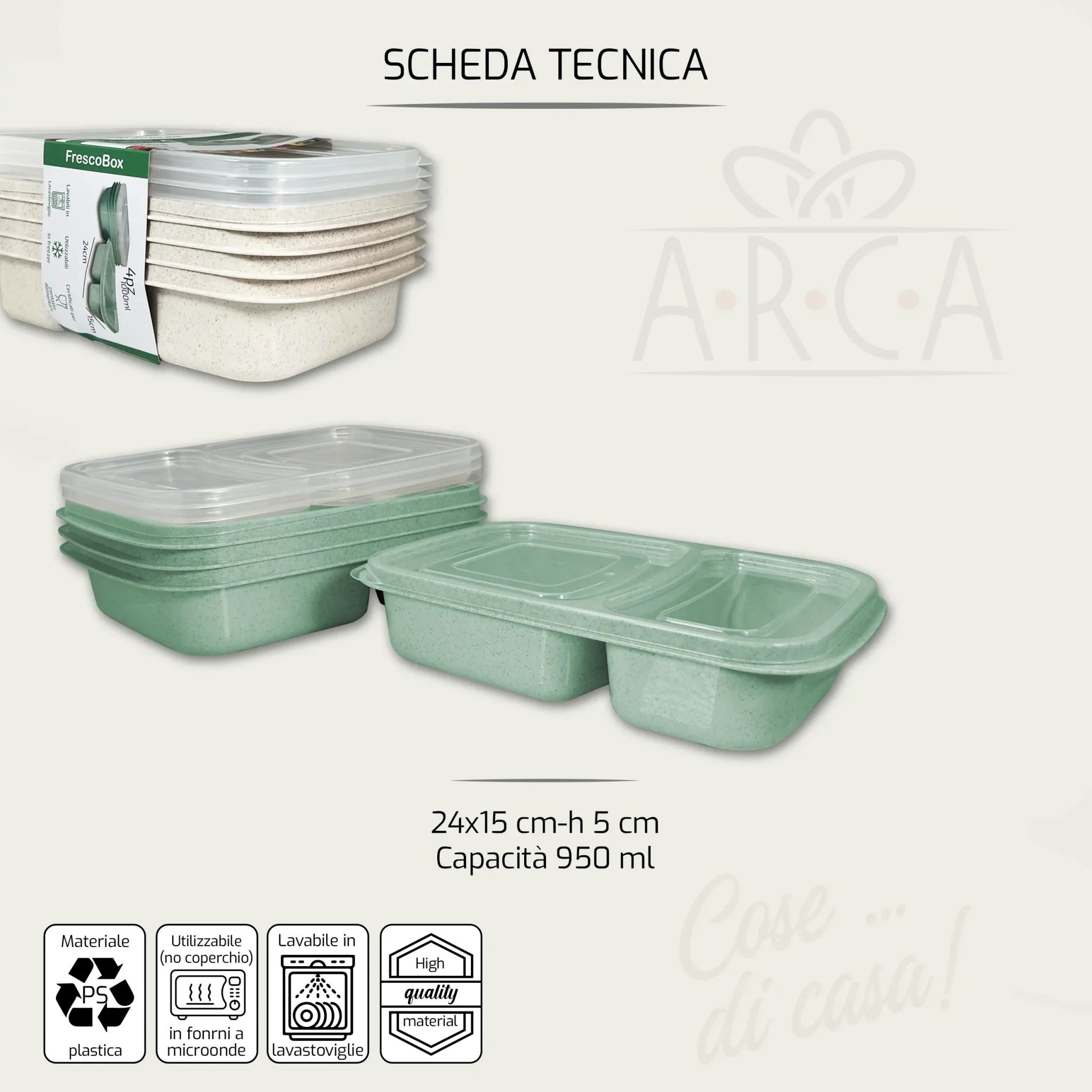 ARCA CONTENITORI 4PZ 2 SCOMPARTI