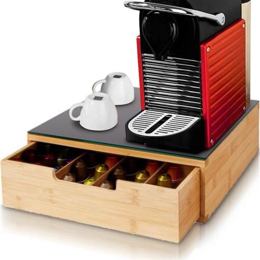 ARCA PORTACIALDE IN BAMBOO 30X30X10CM CON RIPIANO IN VETRO TEMPERATO