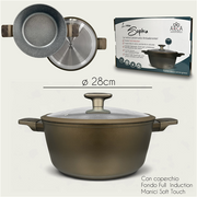 ARCA CASSERUOLA C/COP SOPHIA 28CM INDUZI ONE