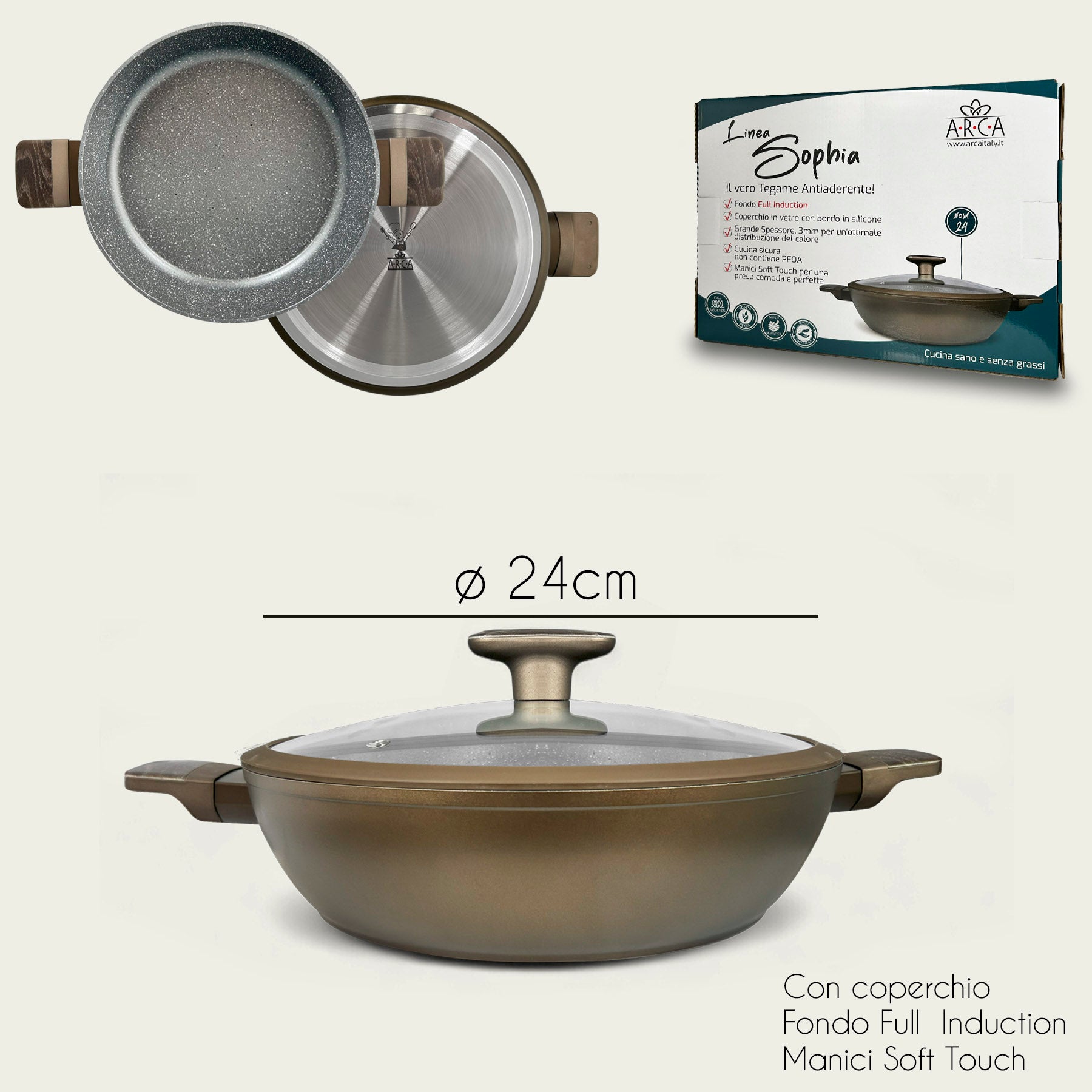 ARCA TEGAME C/COP SOPHIA 24CM