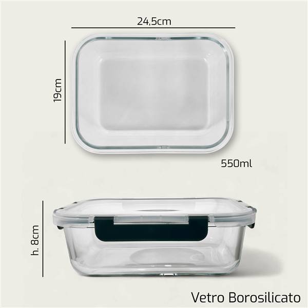 ARCA CONTENITORE VETRO RETT 24X19CM H.7 