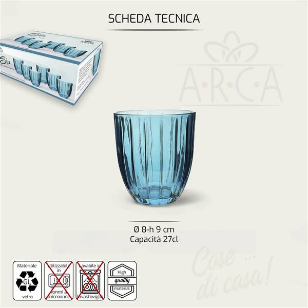 ARCA BICCHIERI 6PZ SILIS 310ML VERDE 