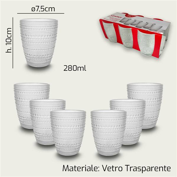 ARCA BICCHIERI 6PZ ESSENCE TRASPARENTE 