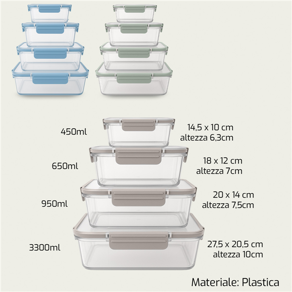ARCA CONTENITORE 4PZ FRESKO C/COP IN PLASTICA