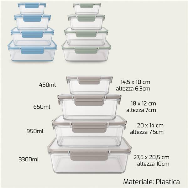 ARCA CONTENITORE 4PZ FRESKO C/COP IN PLASTICA