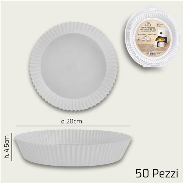 ARCA CARTA FORNO S/50 TONDA 20CM BIANCA 