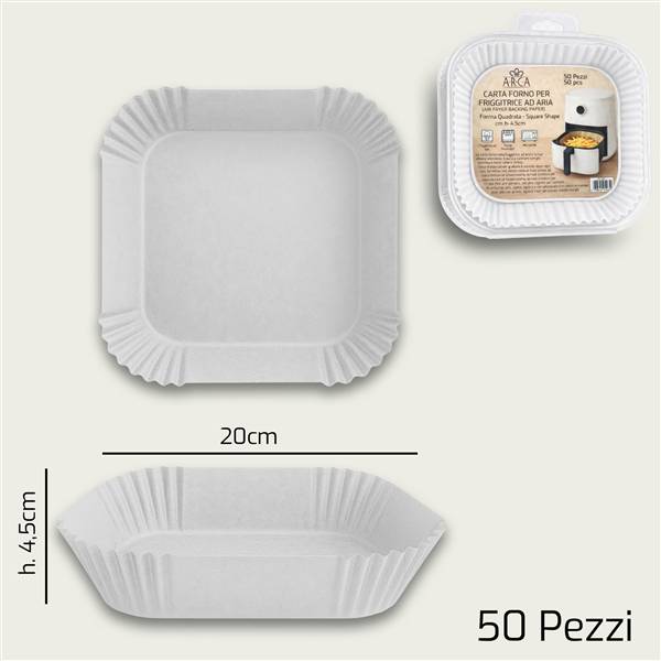 ARCA CARTA FORNO S/50 QUADRA 20CM BIANCA 