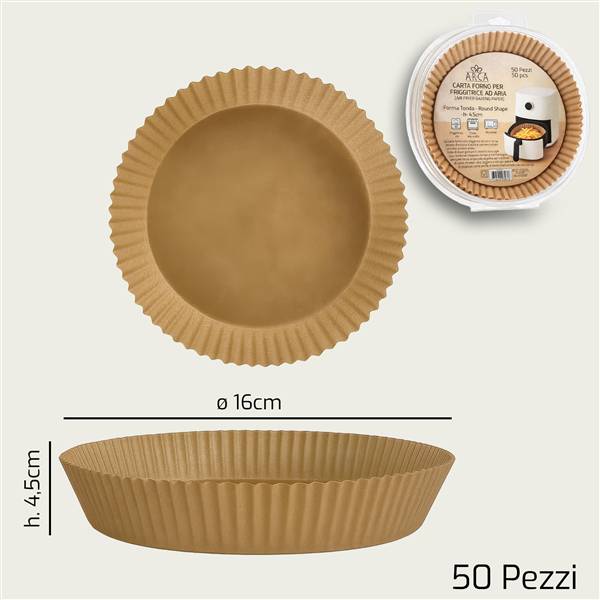 ARCA CARTA FORNO S/50 TONDA 16CM MARRONE