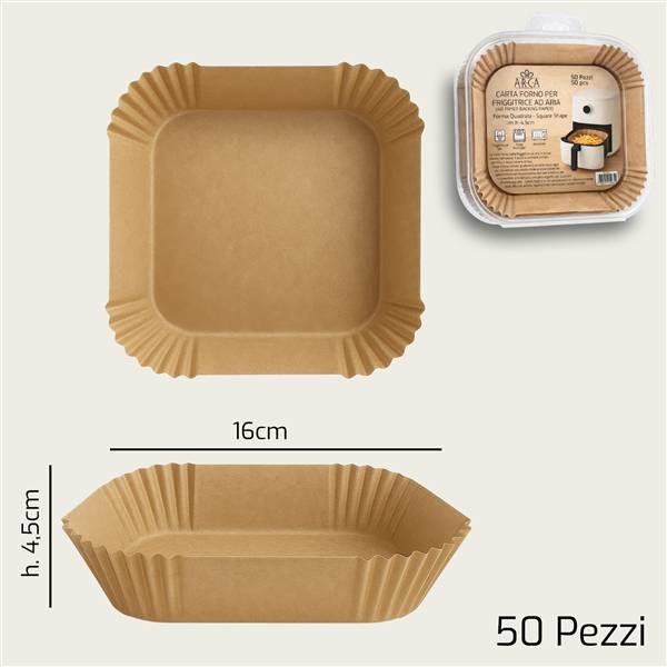 ARCA CARTA FORNO S/50 QUADRA 16CM MARRON