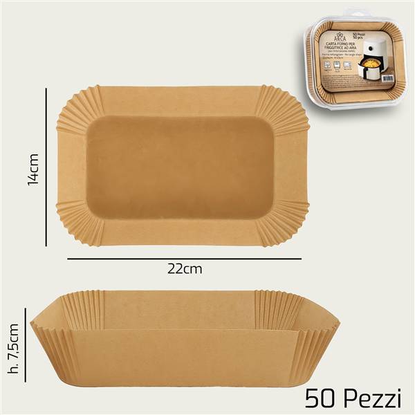 ARCA CARTA FORNO S/50 RETT 20X14CM MARRO