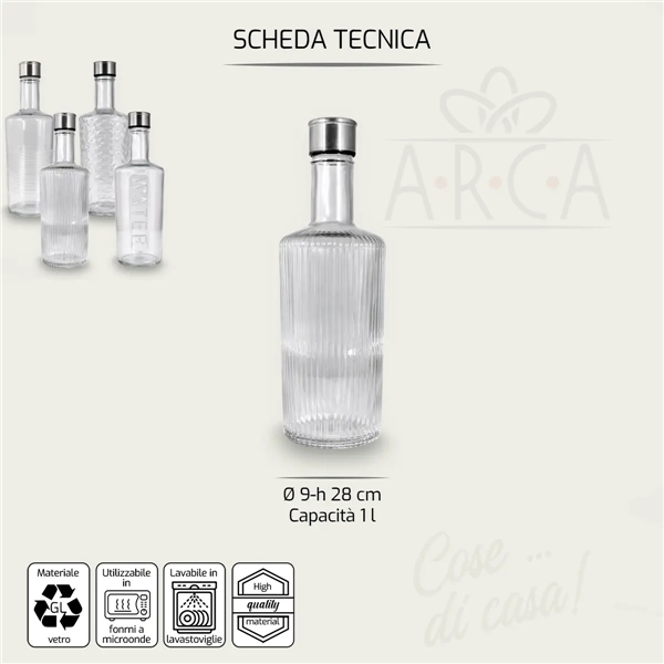 ARCA BOTTIGLIA TRASPARENTE 1LT ASS. 