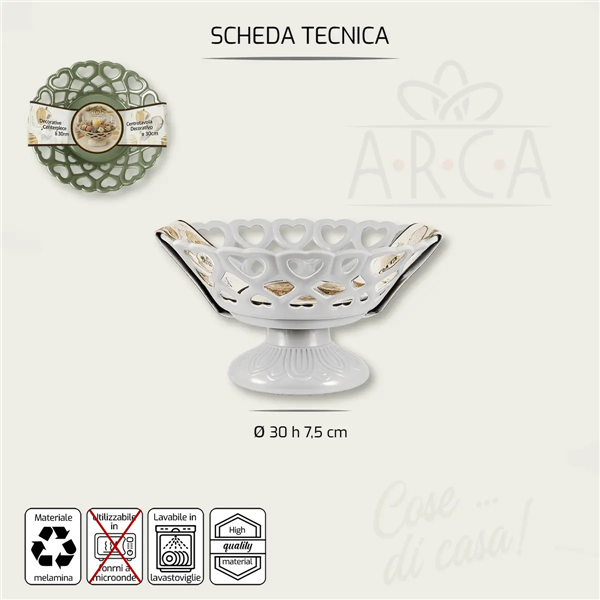 ARCA CENTROTAVOLA BIANCO CM.30 