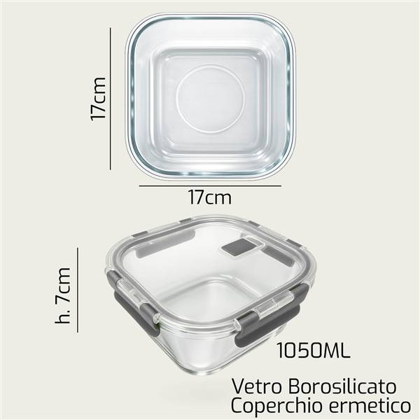 ARCA CONTENITORE VETRO CM.17X17X7 