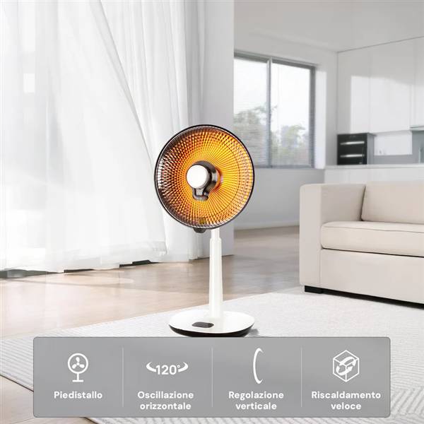 AVILIA STUFA A PARABOLA CARBON CRYSTAL CON TELECOMANDO E TIMER 450-900W WINTEM
