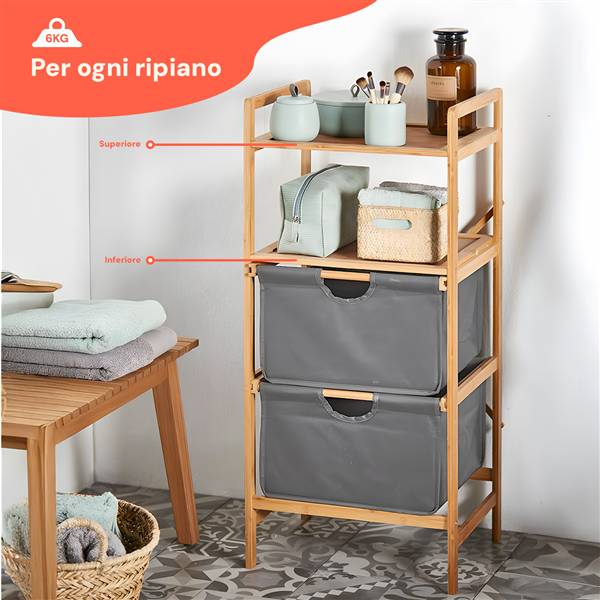 AVILIA PORTABIANCHERIA IN BAMBU 90X38X30 