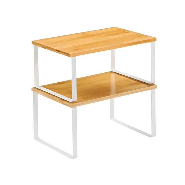 AVILIA SET 2 MENSOLE IN BAMBU E METALLO 19,5X29,5X15,8 E 18,5X29,7X13,7 CM