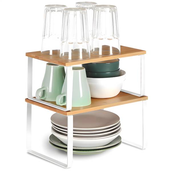 AVILIA SET 2 MENSOLE IN BAMBU E METALLO 19,5X29,5X15,8 E 18,5X29,7X13,7 CM