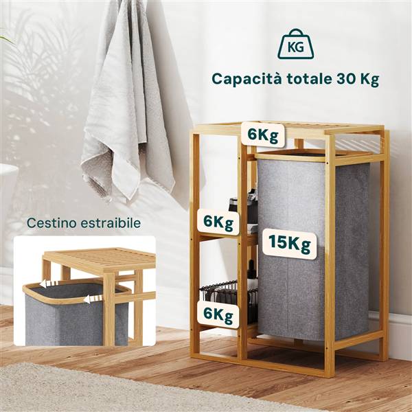 AVILIA PORTABIANCHERIA IN BAMBU 50X30X70 