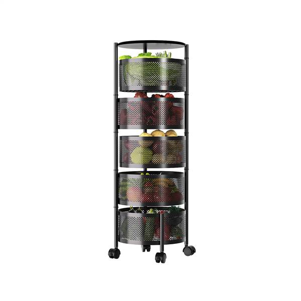 AVILIA CARRELLO RICHIUDIB NERO 32X32X90 CON RUOTE + 5 CESTELLI