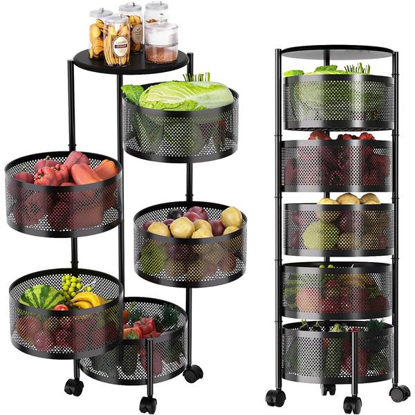 AVILIA CARRELLO RICHIUDIB NERO 32X32X90 CON RUOTE + 5 CESTELLI