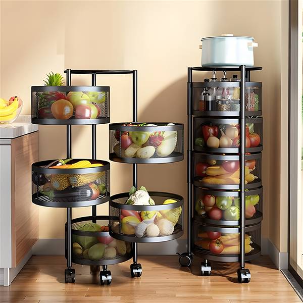 AVILIA CARRELLO RICHIUDIB NERO 32X32X90 CON RUOTE + 5 CESTELLI