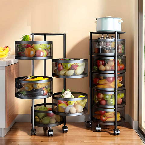AVILIA CARRELLO RICHIUDIB NERO 32X32X90 CON RUOTE + 5 CESTELLI