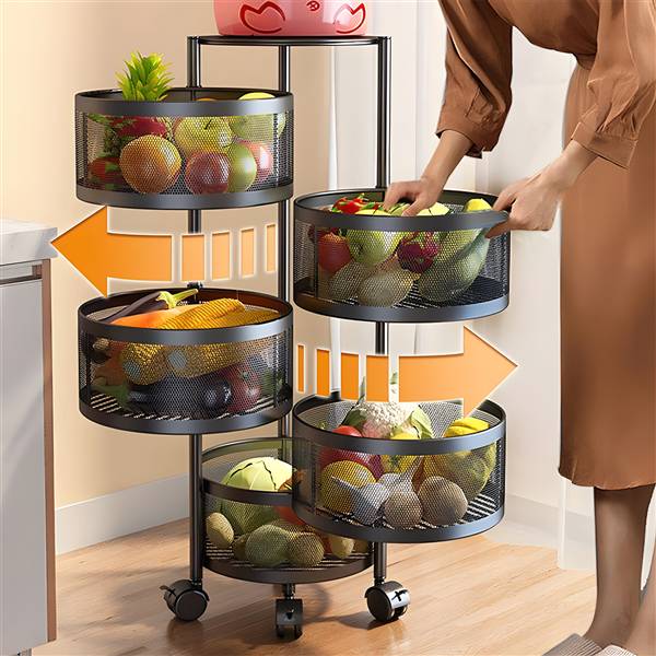 AVILIA CARRELLO RICHIUDIB NERO 32X32X90 CON RUOTE + 5 CESTELLI