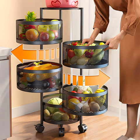 AVILIA CARRELLO RICHIUDIB NERO 32X32X90 CON RUOTE + 5 CESTELLI