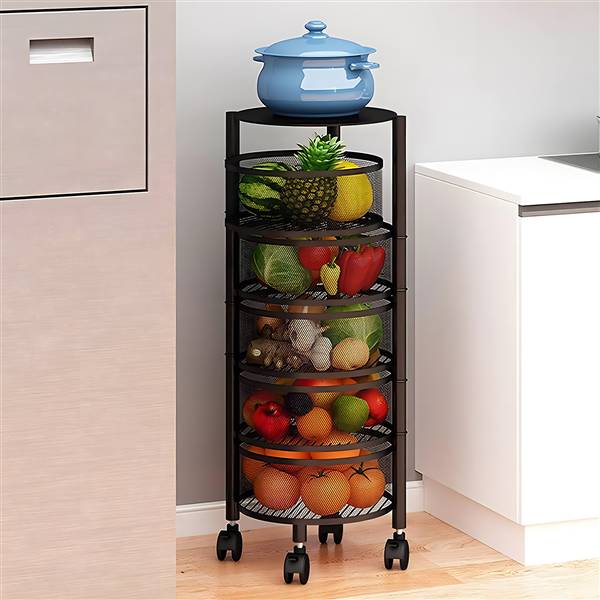 AVILIA CARRELLO RICHIUDIB NERO 32X32X90 CON RUOTE + 5 CESTELLI