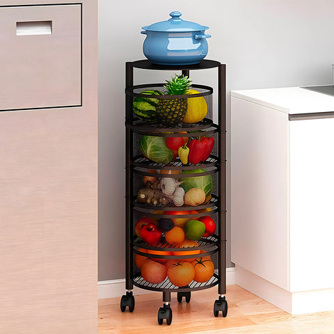 AVILIA CARRELLO RICHIUDIB NERO 32X32X90 CON RUOTE + 5 CESTELLI
