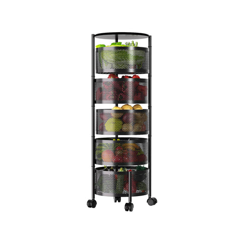 AVILIA CARRELLO RICHIUDIB NERO 32X32X90 CON RUOTE + 5 CESTELLI