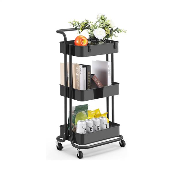 AVILIA CARRELLO SALVASPAZIO MULTIF NERO 4 RUOTE + 3 RIPIANI 42X37X77