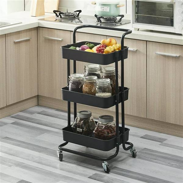 AVILIA CARRELLO SALVASPAZIO MULTIF NERO 4 RUOTE + 3 RIPIANI 42X37X77