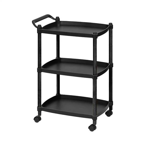 AVILIA CARRELLO SALVASPAZIO MULTIF NERO 4 RUOTE + 3 RIPIANI C/MANICO 46X33X74