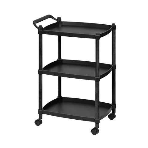 AVILIA CARRELLO SALVASPAZIO MULTIF NERO 4 RUOTE + 3 RIPIANI C/MANICO 46X33X74 - Infinity Home Store