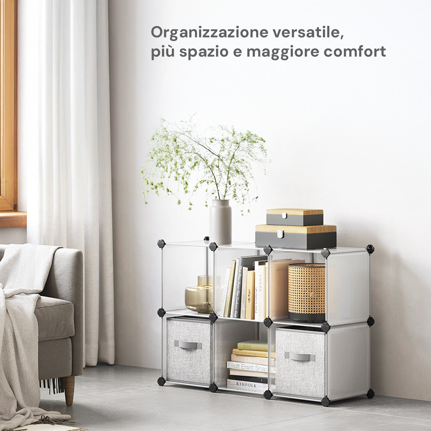 AVILIA SCAFFALE MULTIUSO 6 RIPIANI BIANC 30X30X30