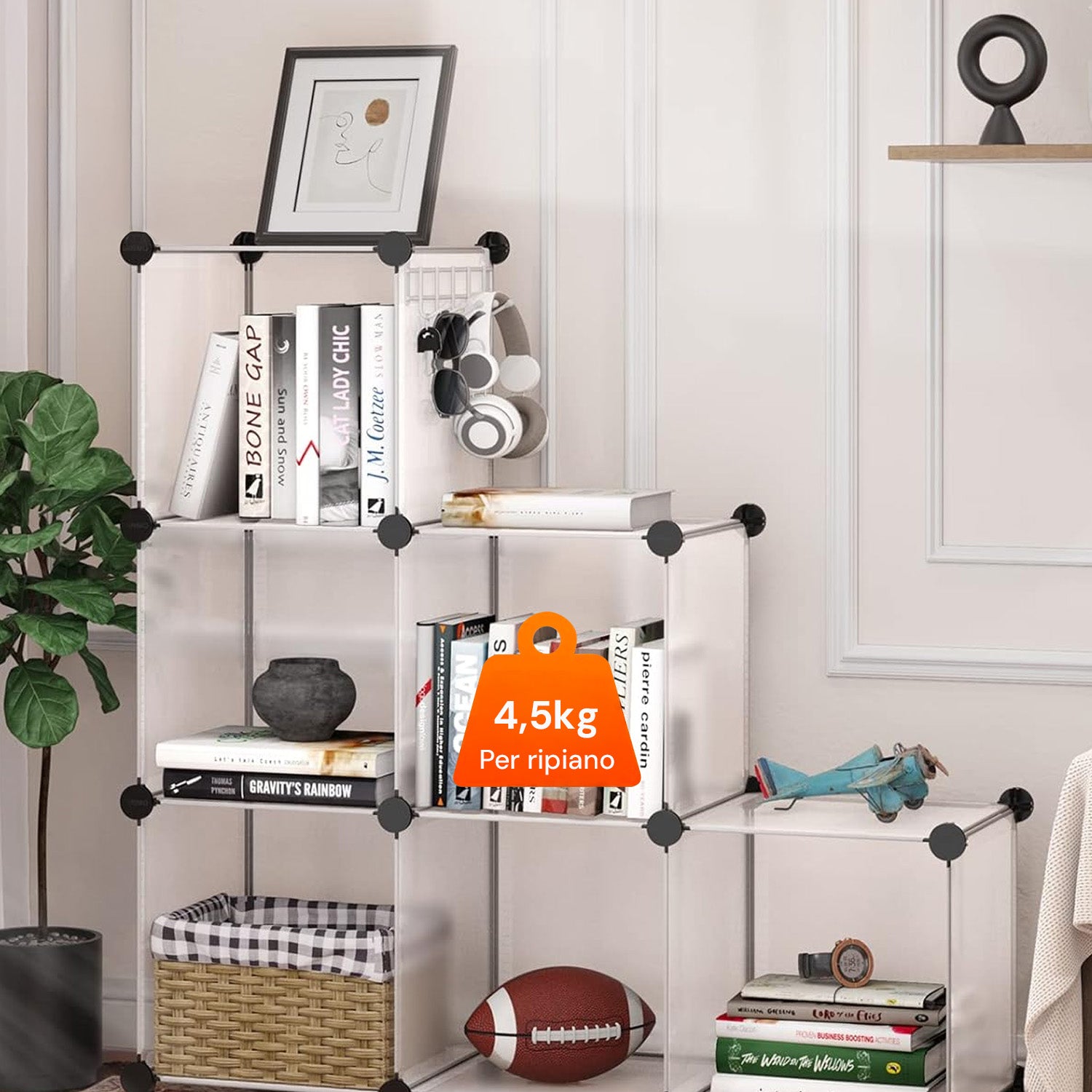 AVILIA SCAFFALE MULTIUSO 6 RIPIANI BIANC 30X30X30