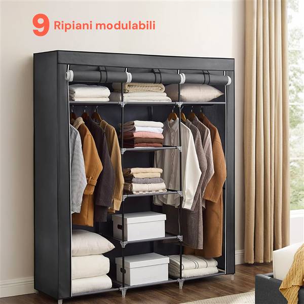 AVILIA ARMADIO P/OGGETTI CON TELO 9 RIPIANI 150X45X175CM