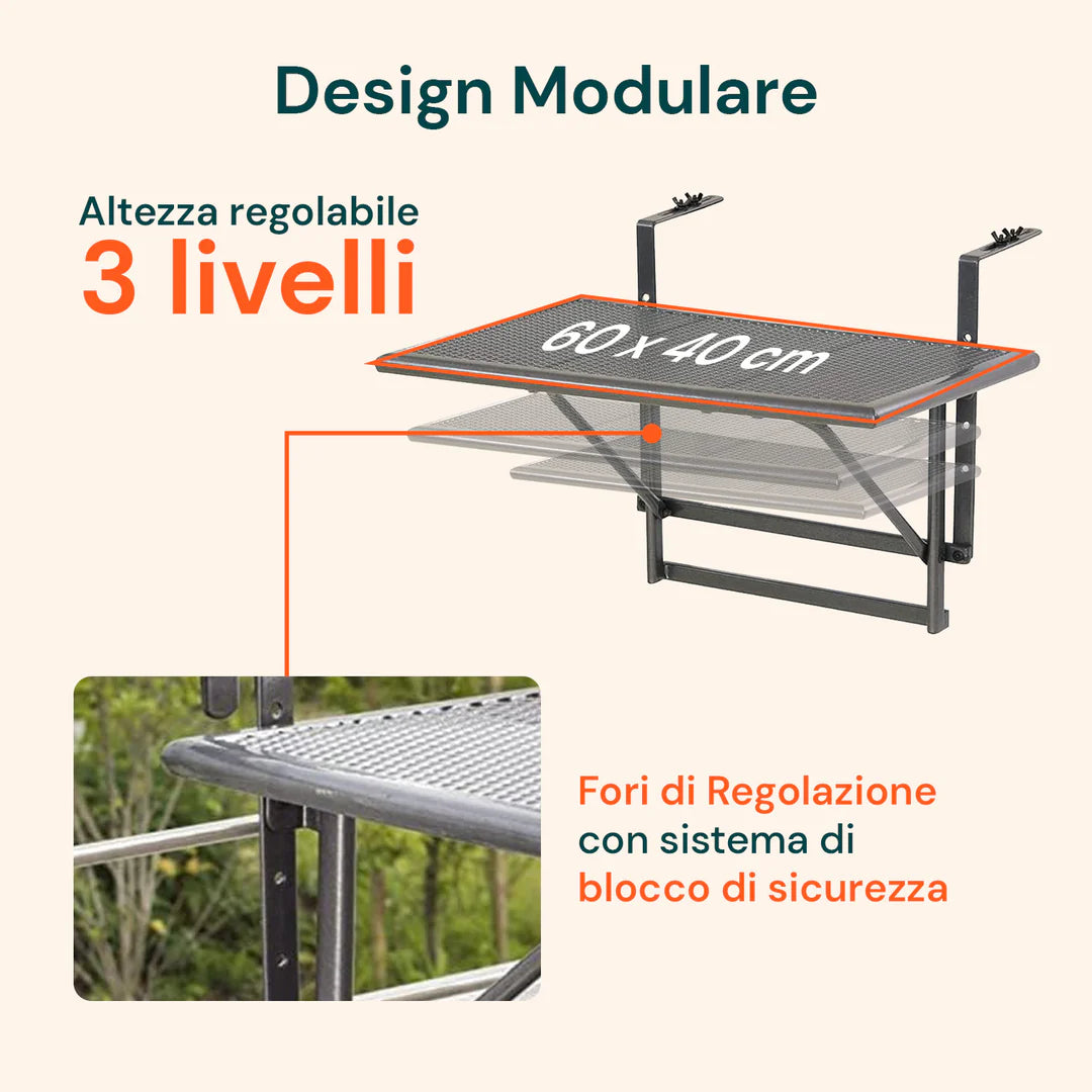 AVILIA TAVOLO PIEGHEVOLE DA BALCONE