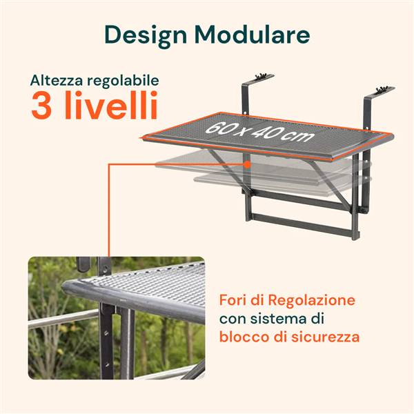 AVILIA TAVOLO PIEGHEVOLE DA BALCONE 