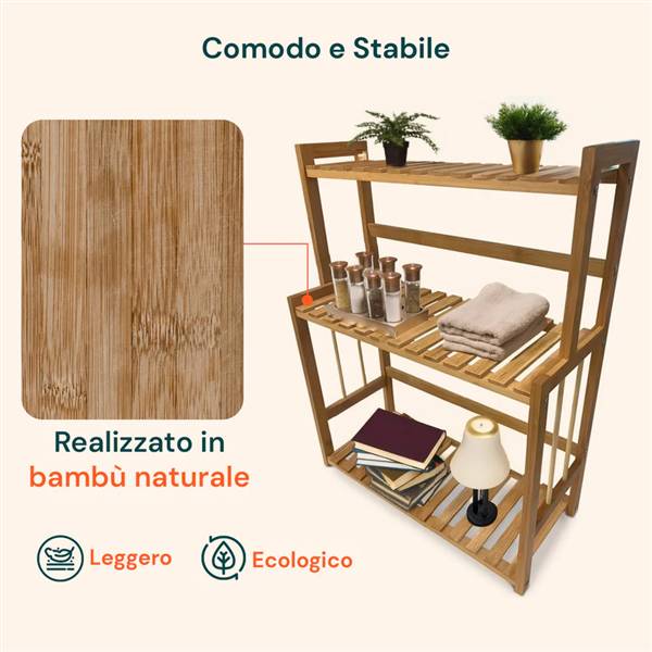 AVILIA ORGANIZER MULTIUSO BAMBU 3 RIPIAN 42X18X53 CM.