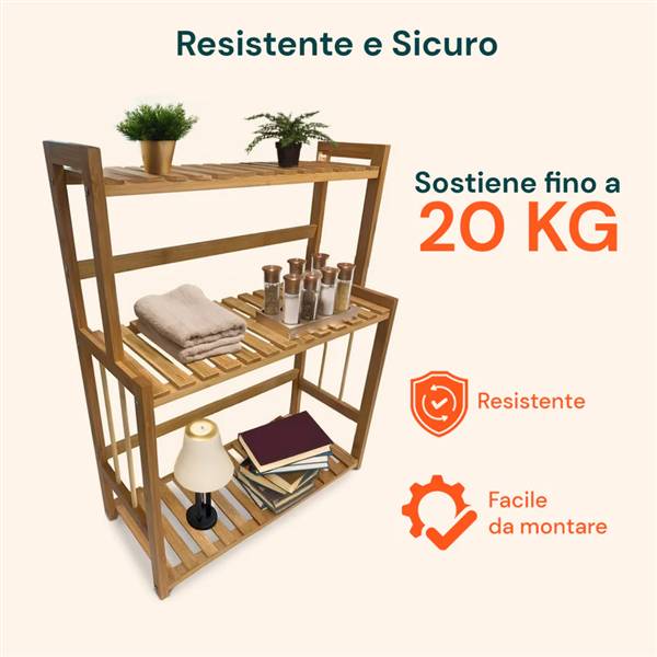 AVILIA ORGANIZER MULTIUSO BAMBU 3 RIPIAN 42X18X53 CM.