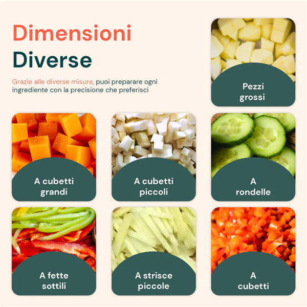 AVILIA TAGLIA VERDURE MULTIFUNZIONE CON 6 LAME INTERCAMBIABILI